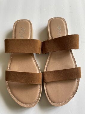 Matisse Brown Double-Strap Slide Sandals Size 10